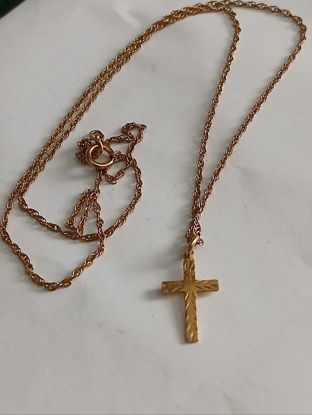 Small Gold Filled Cross And Chain